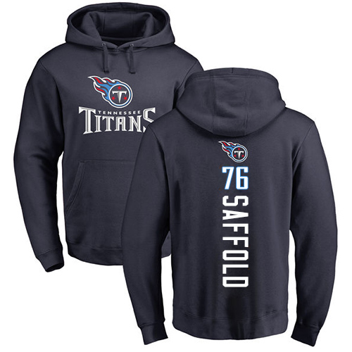 Tennessee Titans Men Navy Blue Rodger Saffold Backer NFL Football #76 Pullover Hoodie Sweatshirts->nfl t-shirts->Sports Accessory